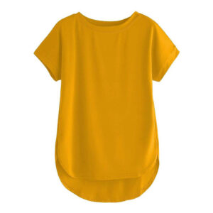 Women Solid Round Neck Cotton  T-Shirt