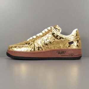 [GOD Version: Air Force Collaboration] Gold LV Collaboration LOUlS VUlTTON X NiKe Air Force 1 LOw Low-top casual shoes, available in both men’s and women’s styles