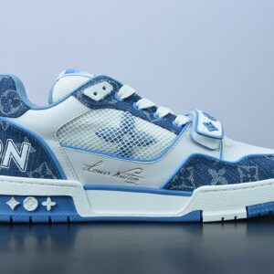 D05G7 Louis Vuitton/LV LV Trainer Collection 2021/Sneakers, Denim Blue/White Blue/Light Blue Denim