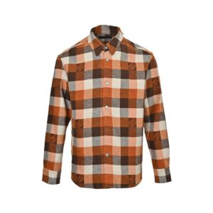Louis Vuitton 24Fw orange plaid jacquard flannel shirt