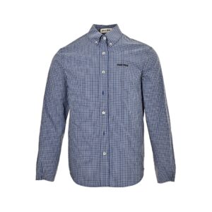 Miu Miu blue fine plaid long-sleeved shirt