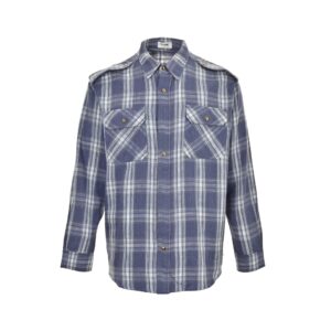 Cline 24ss blue plaid long-sleeved shirt
