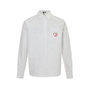Dior Diors 24Fw Long Sleeve Shirt with Love Embroidery