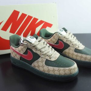 Nike Air Force 1'07 Low Gucci Collaboration Floral Red Swoosh Air Force One Low-Top Casual Sne