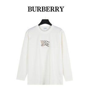 Burberry plaid warhorse long sleeve in front of the chest