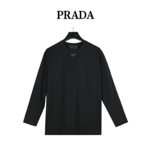 Prada triangle label on the collar; long sleeves