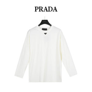 Prada triangle label on the collar; long sleeves