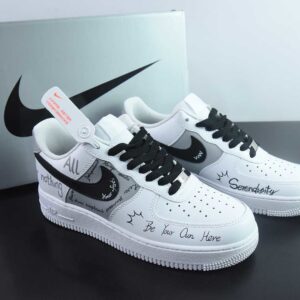 Nike Air Force 1 '07 Low; low-top sneakers with a 2D theme; hand-painted graffiti chasing dreams