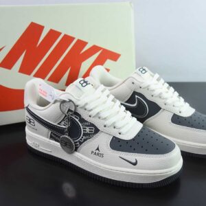 Nike Air Force 1'07 Low Parisian Collaboration White Grey Low-Top Casual Sneakers for Men