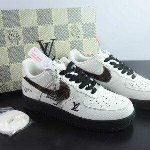 Nike Air Force 1'07 Low LV collab plain white and elegant beige custom casual plimsolls