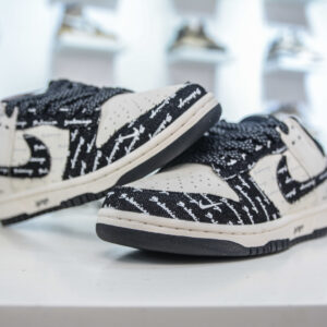 Nike SB Dunk Low x Balenciaga; Parisian denim collaboration - black and white