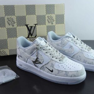 NK Air Force 1´07 Low; LV Collaboration Grey Denim Air Force One Low-Top Casual Sneakers