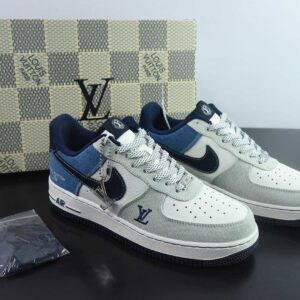 NK Air Force 1´07 Low; LV Collaboration Grey-Blue Denim Air Force One Low-Top Casual Sne
