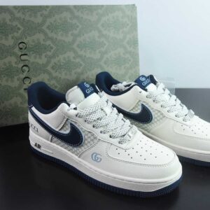 Nike Air Force 1'07 Low Gucci Collaboration Floral Blue Swoosh Air Force One Low-Top Casual Sne