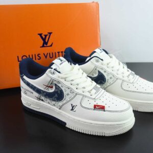 Nike Air Force 1'07 Low LV collab denim blue double-color hook Air Force One low-top casual plank
