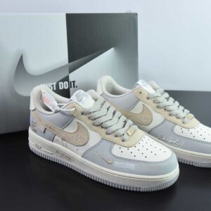 Nike Air Force 1 Low 07 Grey White Swoosh Graffiti