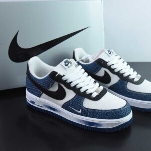 Nike Air Force 1‘07 Low Denim Swoosh Air Force One Low-Top Casual Sneakers