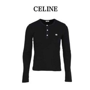 CELINE Celine CE Arc de Triomphe button down long sleeve T-shirt