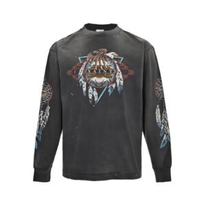 SAINT MICHAEL Eagle Feather Print Long Sleeve