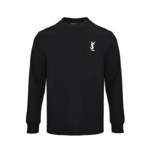 SaintLaurent embroidered long-sleeved T-shirt with the logo on the back