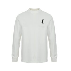 SaintLaurent embroidered long-sleeved T-shirt with the logo on the back