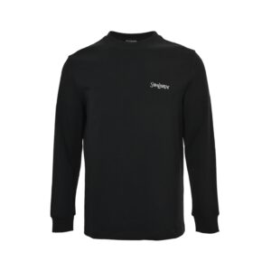 SaintLaurent embroidered long-sleeved T-shirt with logo on the chest