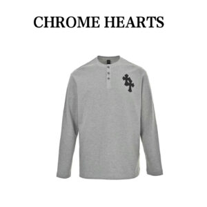 Chrome Hearts 25Fw cross leather logo waffle long sleeve shirt