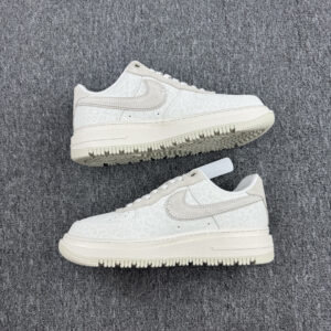 Nike Air Force 1 Low Luxe"White/Grey"⁠Improved anti-skid thick sole low-top versatile casual sports plims shoes