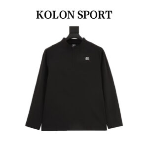 KOLON SPORT business slim-fit base layer quick-drying sweat-absorbing breathable 3D logo printed crew neck long sleeve T-shirt