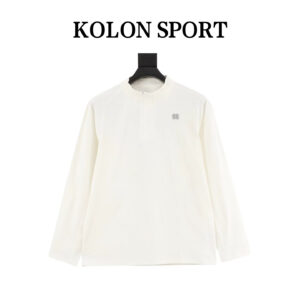 KOLON SPORT business slim-fit base layer quick-drying sweat-absorbing breathable 3D logo printed crew neck long sleeve T-shirt