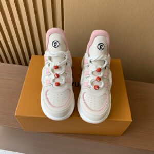 Lv* Family · 25a Spring and Summer New Arrivals – Cherry Collection 🍒 Arched bridge with thick sole, dad shoes, lace-up casual shoes.