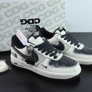 NIke Air Force 1 '07 Low "The North Face Collaboration - Patent Black Line" Low-Top Sports Shoes