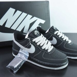 Nike Air Force 1 '07 black and gray low-top casual plank shoes