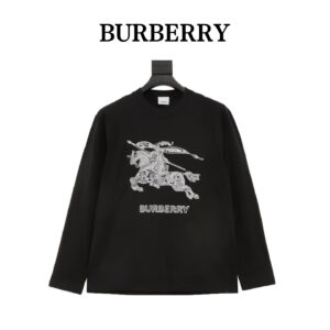 Burberry classic millet needle embroidered war horse long sleeve T-shirt