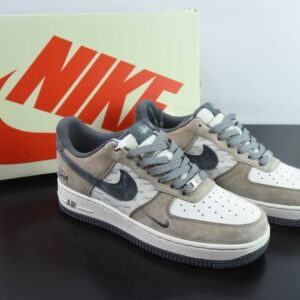 Nk Air Force 1'07 Low Stussy Collaboration - Sheepskin Tan Low-Top Casual Sneakers for Men