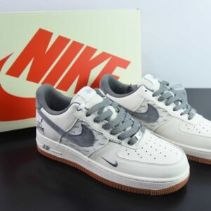 Nk Air Force 1'07 Low Stussy Grey Swoosh English Air Force One Low-Top Casual Sneakers