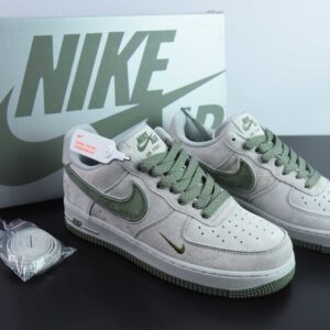 Air Force 1 07 Low Suede Grey-Green Defending the Crown Sneakers with a Full Star Sky Hook Mid-Cut Sports Cas Shoes 3M Reflective Imported Suede