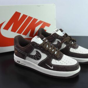 Nk Air Force 1'07 Low Bape Collaboration - Walnut Low-Top Casual Sneakers