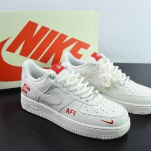 Nk Air Force 1'07 Low Stussy Collab-AF1 White Red Logo Air Force One Low Top Casual Sne