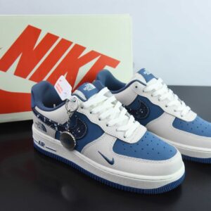 Nk Air Force 1'07 Low North Face Collaboration - Blue Floral Lace Air Force One Low Top Casual Sne