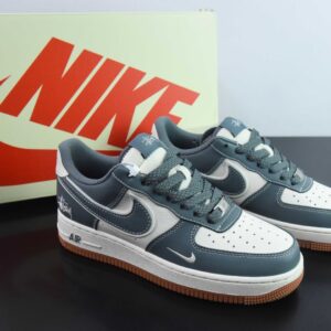Nk Air Force 1'07 Low Stussy Grey White Gum Low Top Sneakers