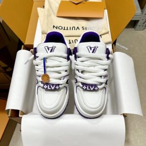 Couple code.👫Little Chubby Ding, White/Purple. Top-tier level! Louis Vuitton runway collection: chunky trainer with “DIY buckle bread loaf shoes.” Super playful, super whimsical. Heart racing! 💗