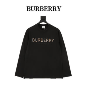 Burberry classic plaid patch embroidery long-sleeved T-shirt