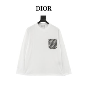 Dior 3D checkered pocket long sleeve T-shirt