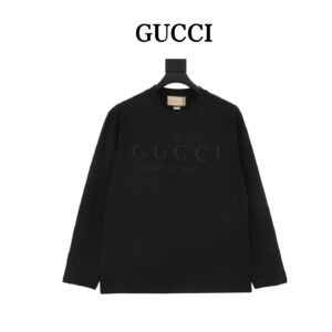 Gucci logo embossed long-sleeved T-shirt