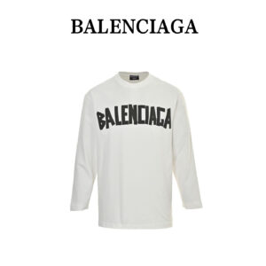 Balenciaga/Paris Saint-Germain 25Fw Tape Print Long Sleeve T-Shirt