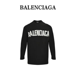 Balenciaga/Paris Saint-Germain 25Fw Tape Print Long Sleeve T-Shirt