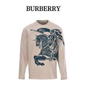 BURBERRY BBR Cotton Top Big Horse Print Long Sleeve T-shirt