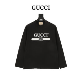 Gucci classic pure color belt printed long sleeve T-shirt